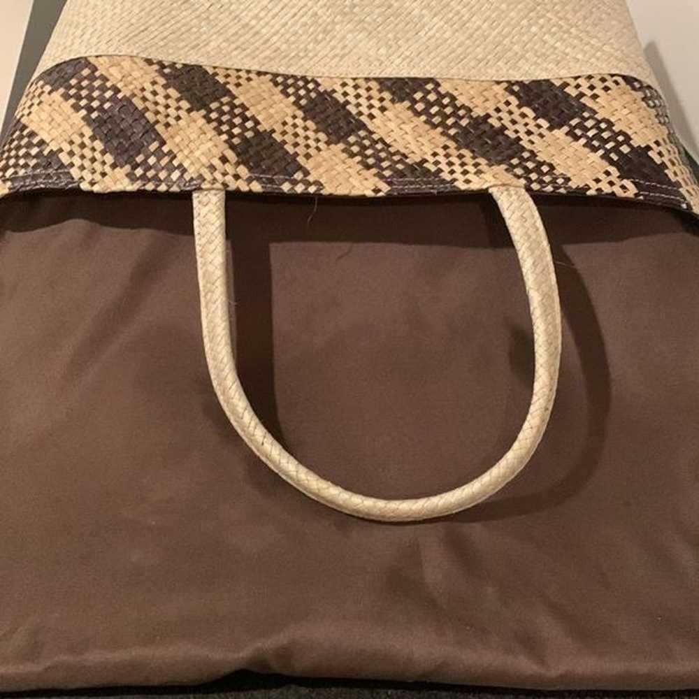 Large Woven Straw Market Tote Bag  Natural Boho C… - image 3