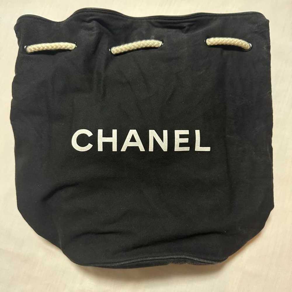 CHANEL Drawstring Bag Black Canvas - image 1