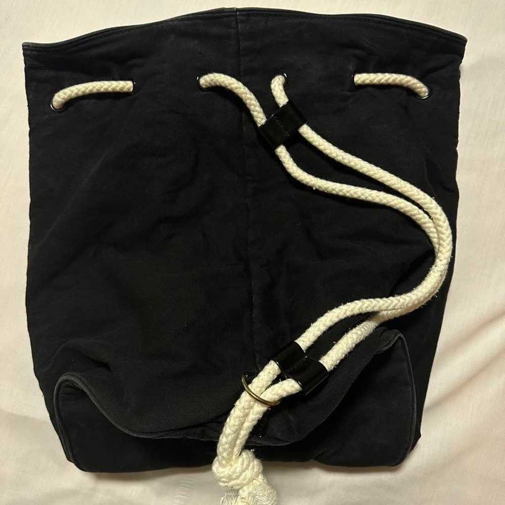 CHANEL Drawstring Bag Black Canvas - image 2