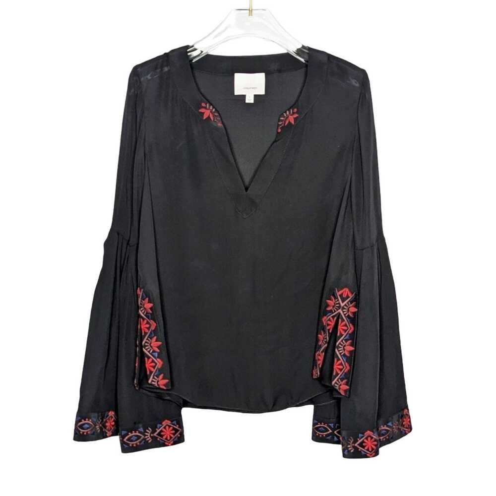 Cinq a sept Cinq A Sept Black Silk Long Sleeve Bo… - image 1