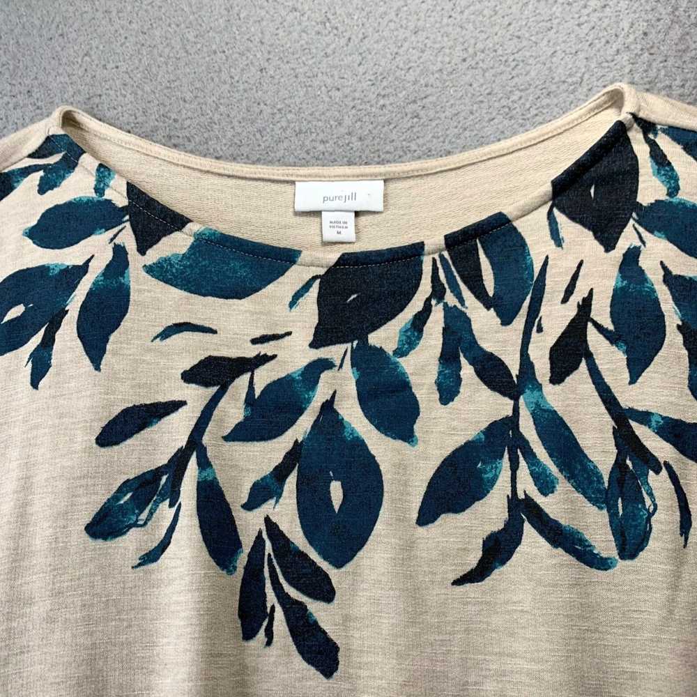 Vintage Floral Beige Blue Long Sleeve Top for Wom… - image 6