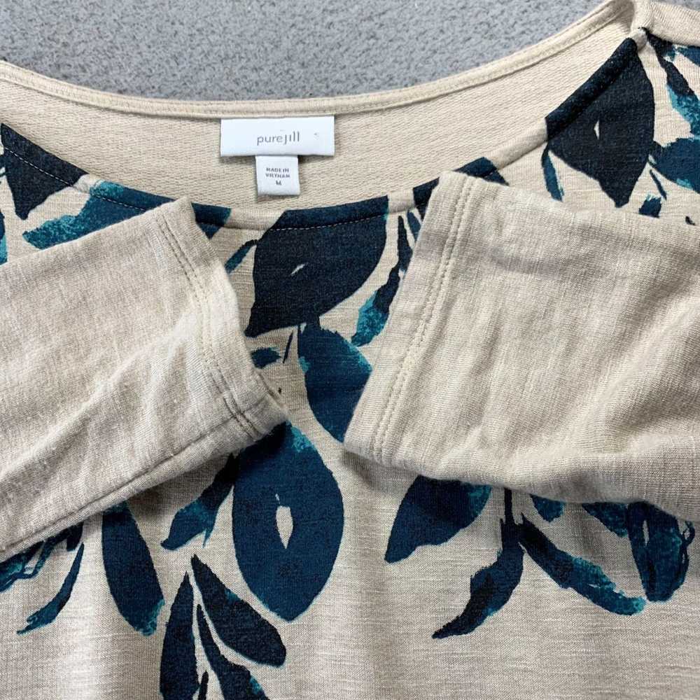 Vintage Floral Beige Blue Long Sleeve Top for Wom… - image 7