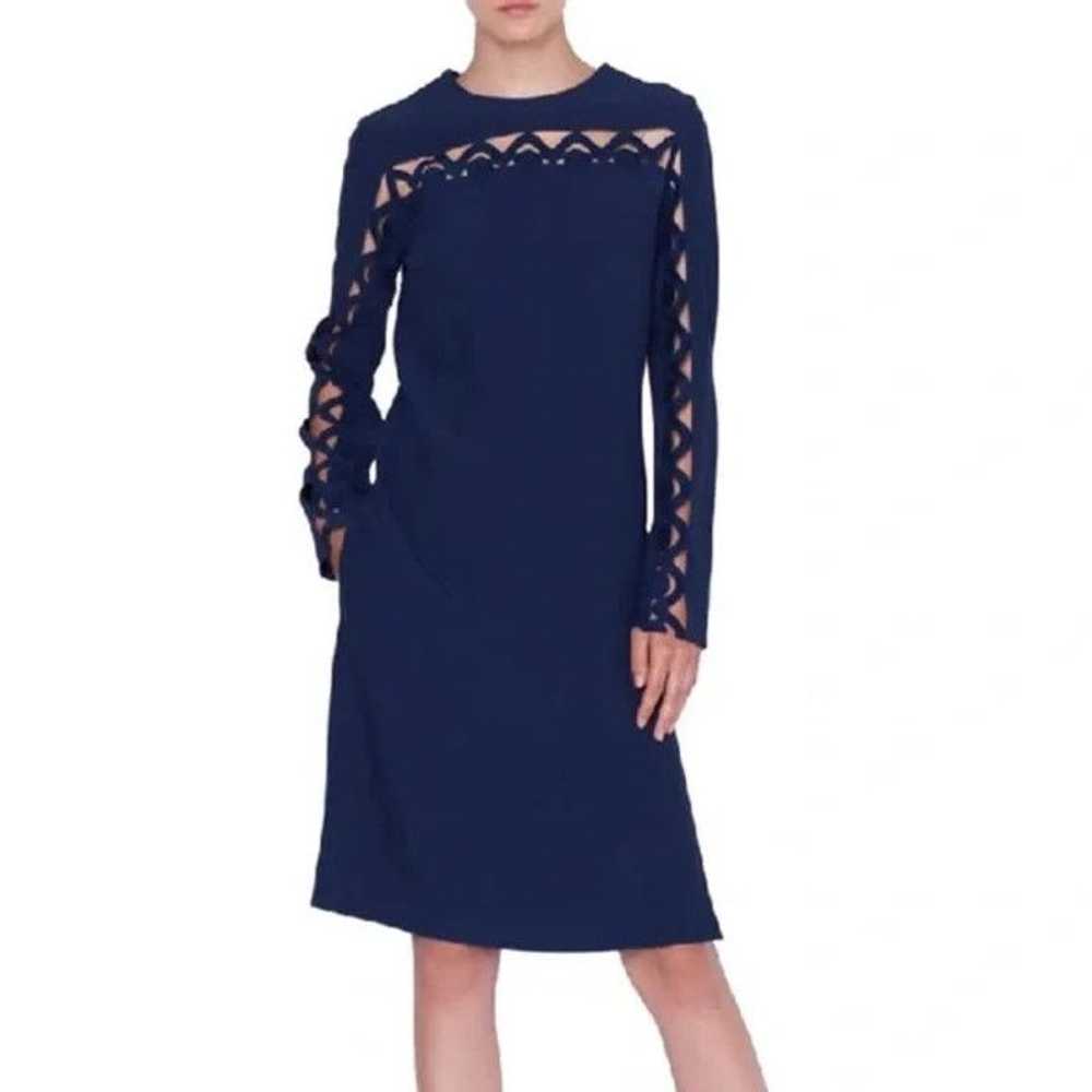 Akris Akris Punto Navy Blue Scallop Wave Cutout S… - image 10