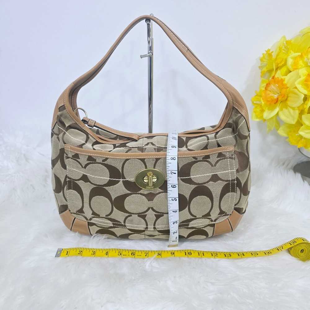 Coach Purse M0685-10765 Beige Brown Logo Canvas S… - image 3