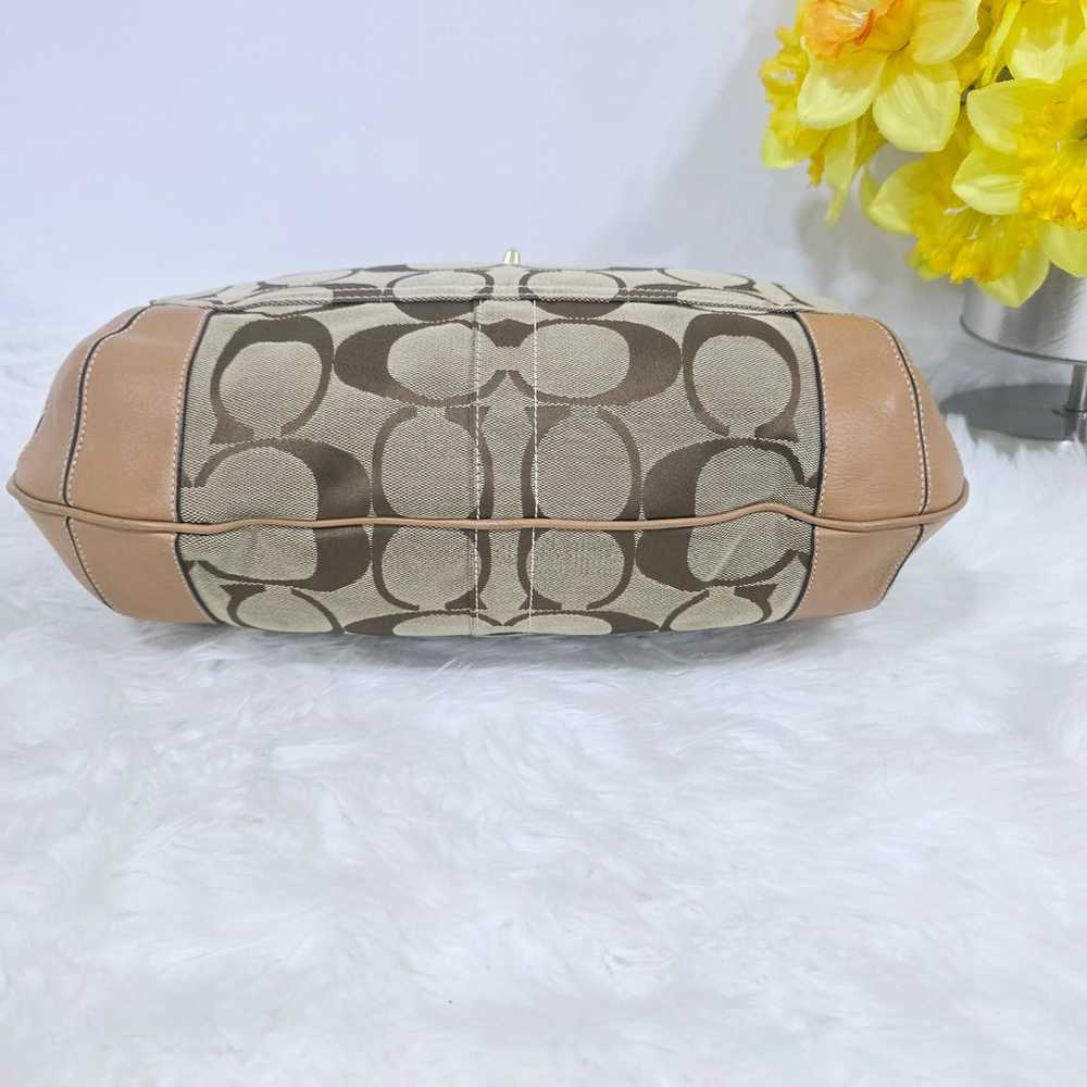 Coach Purse M0685-10765 Beige Brown Logo Canvas S… - image 6