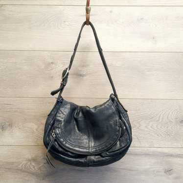 Lucky Brand Stash Blue Lamb Leather Hobo good Shoulder bag