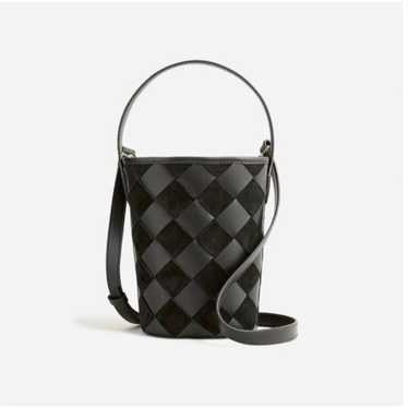 J. Crew Black Berkeley Woven Bucket Bag