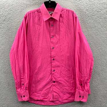 Express Pink Fitted Long Sleeve Button Up Blouse … - image 1