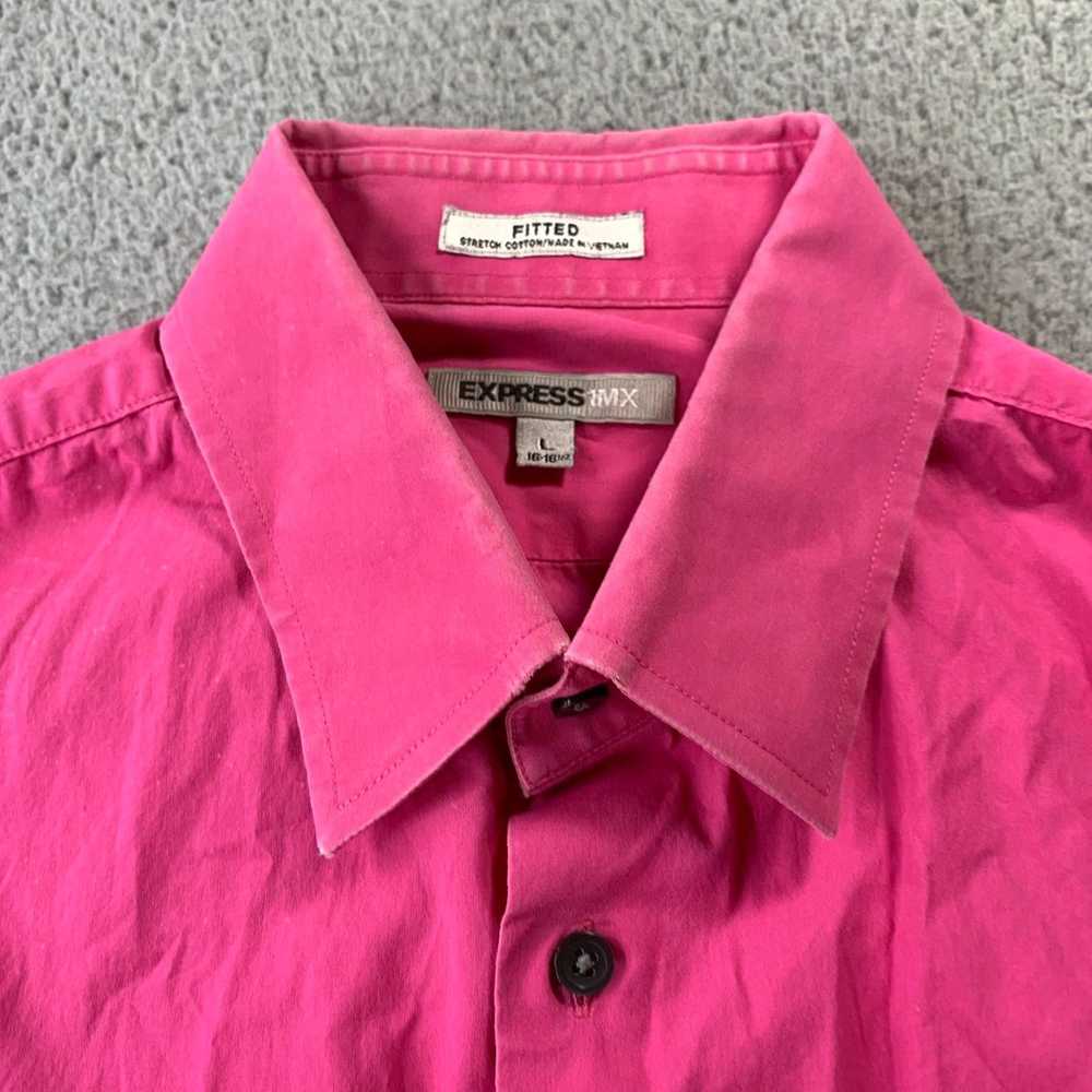 Express Pink Fitted Long Sleeve Button Up Blouse … - image 5