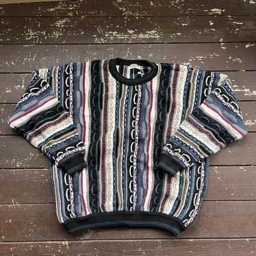 Cotton Traders Multi-Color Sweater Coogi Style Mens Biggie Cosby selling Cardigan Large