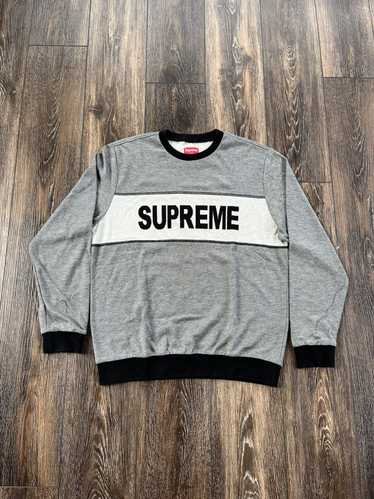 Supreme Supreme Tonal Stripe Crewneck SS17 Grey