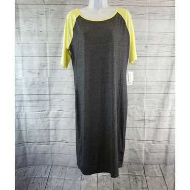 Vintage LuLaRoe Womens Julia Dress Sz XL Gray Yell