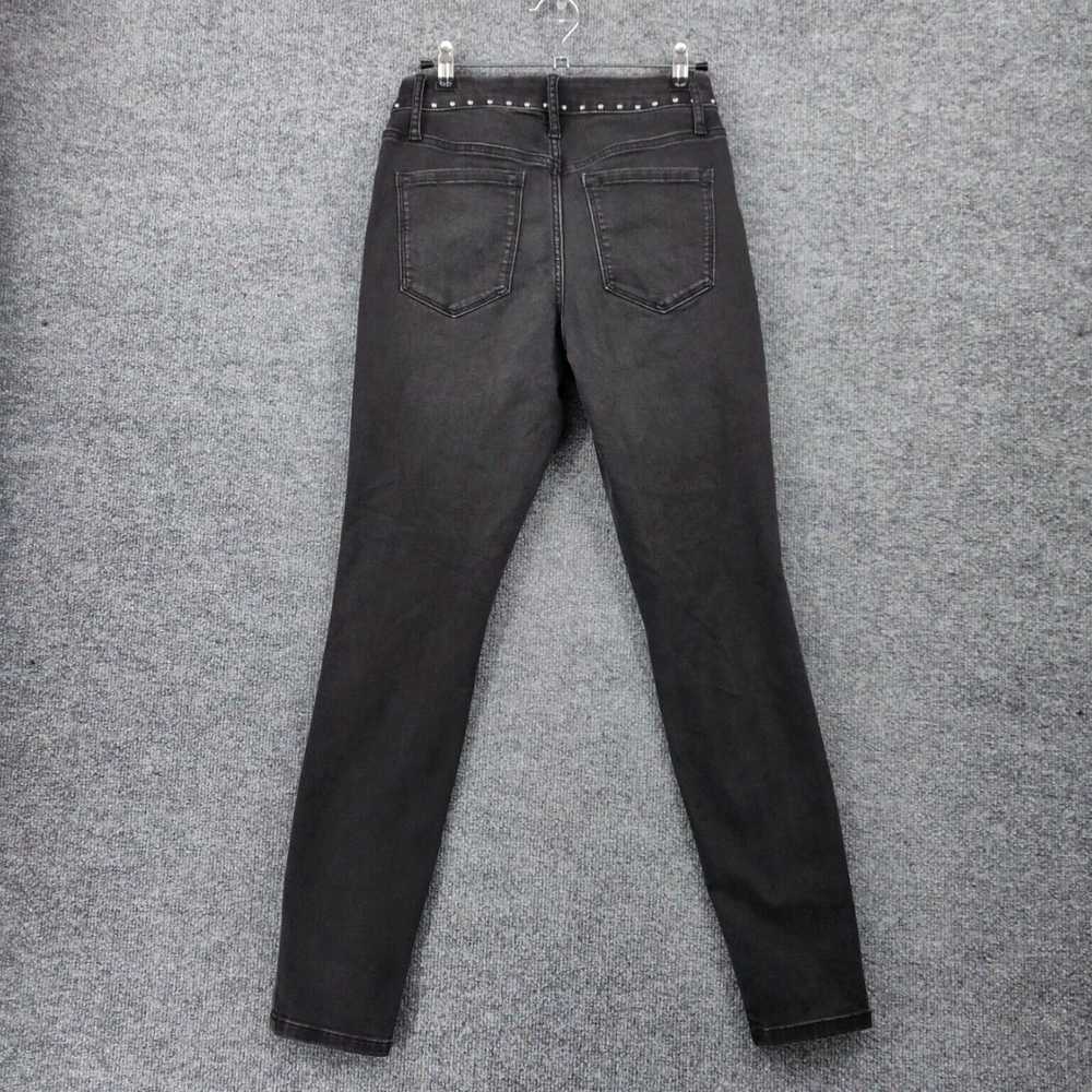 Vintage Beaded Embellished Dark Wash Black Denim … - image 2