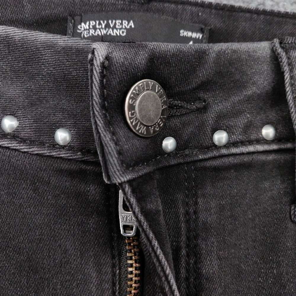 Vintage Beaded Embellished Dark Wash Black Denim … - image 6