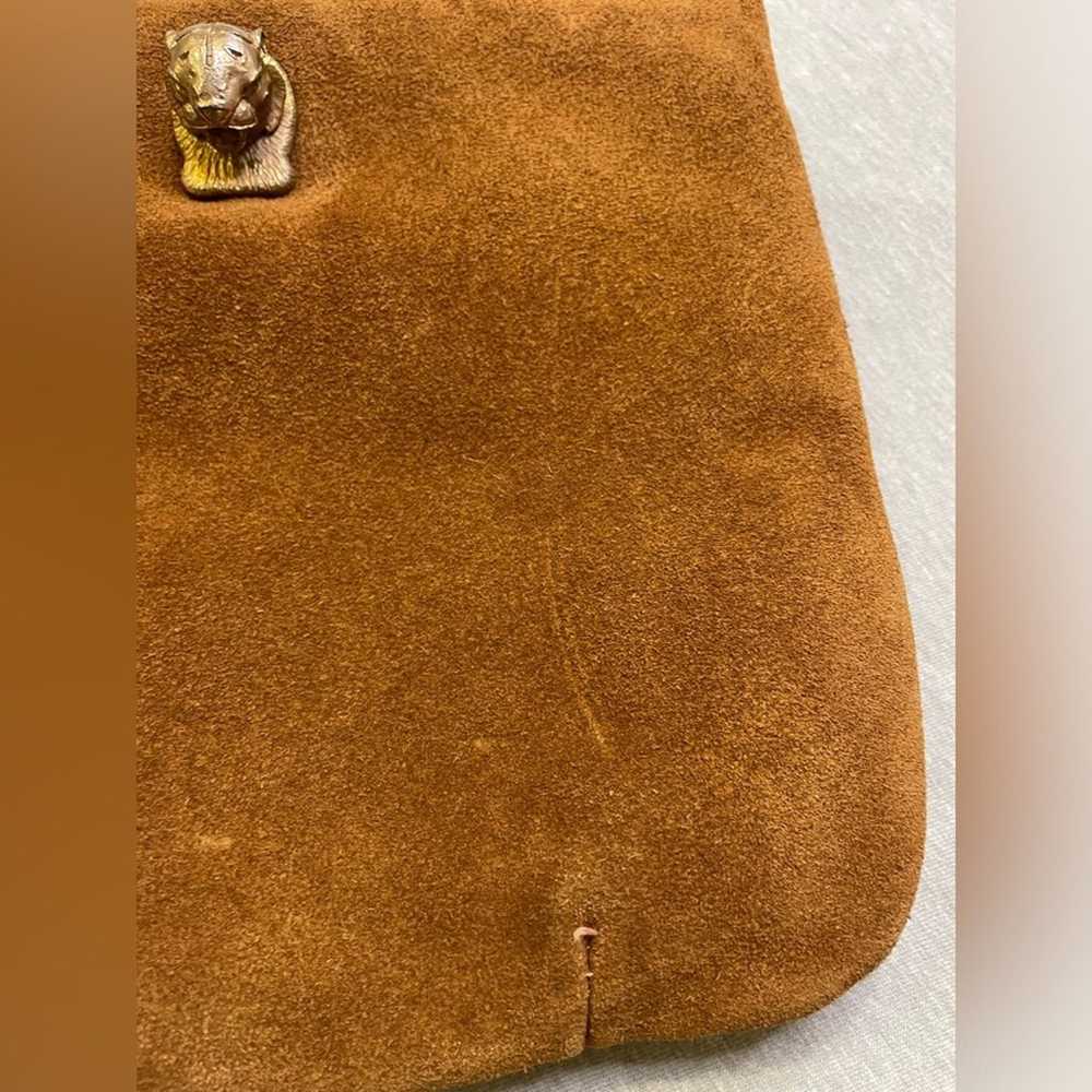 Vintage Ruth Saltz brown suede cougar head purse … - image 7