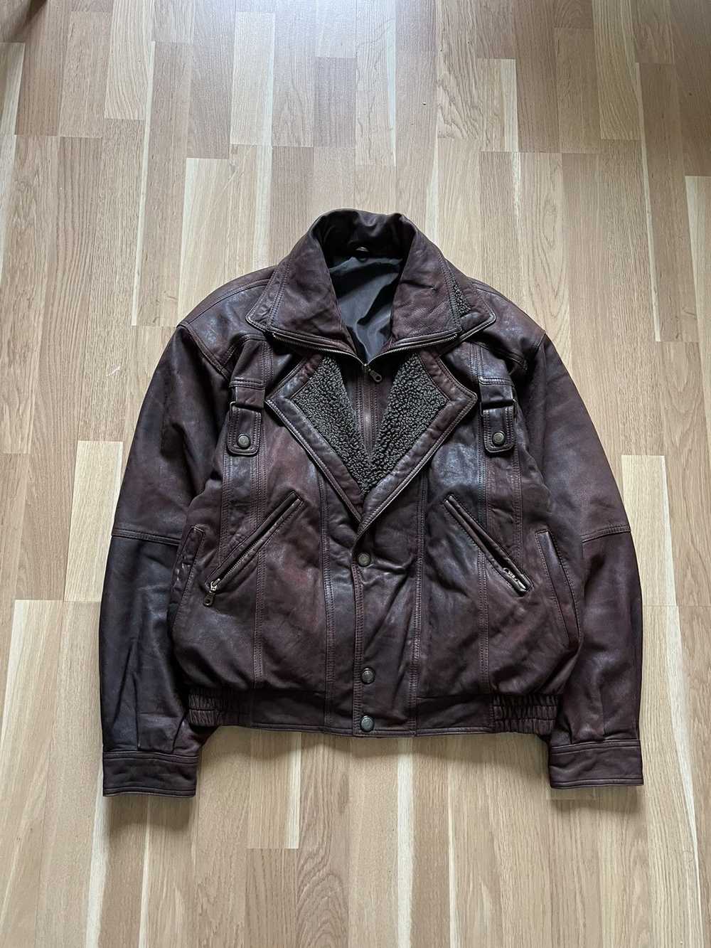 Avant Garde × Leather Jacket × Vintage Vintage br… - image 1