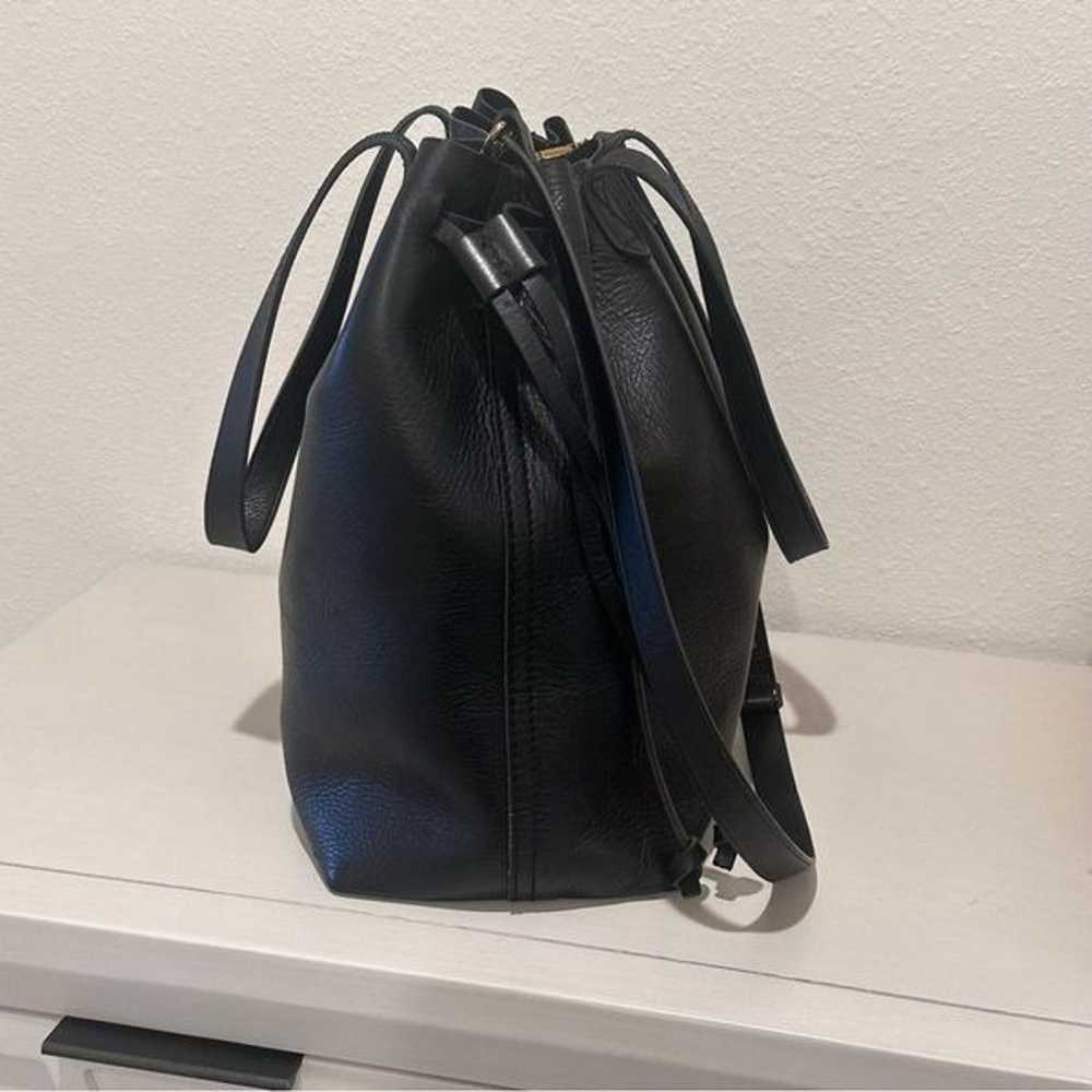 Madewell  Black Leather The Medium Drawstring Tra… - image 2