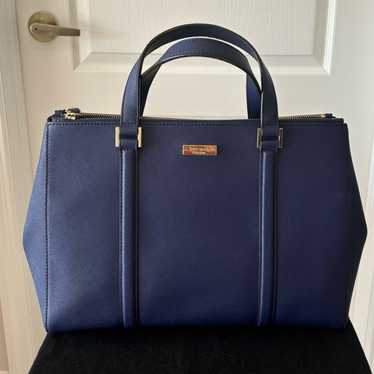 Kate Spade Blue Saffiano Leather Loden Satchel