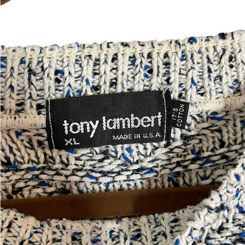 Vintage Vintage Tony Lambert Blue White Pattern S… - image 3