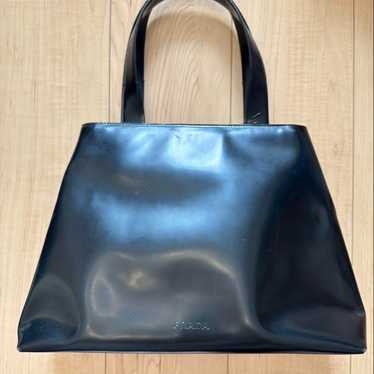 PRADA Enamel Handbag Black