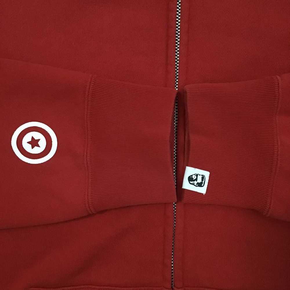 Bape Shark full zip hoodie red × woodland camo BA… - image 6