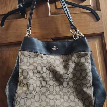 Coach Brown canvas and leather purse