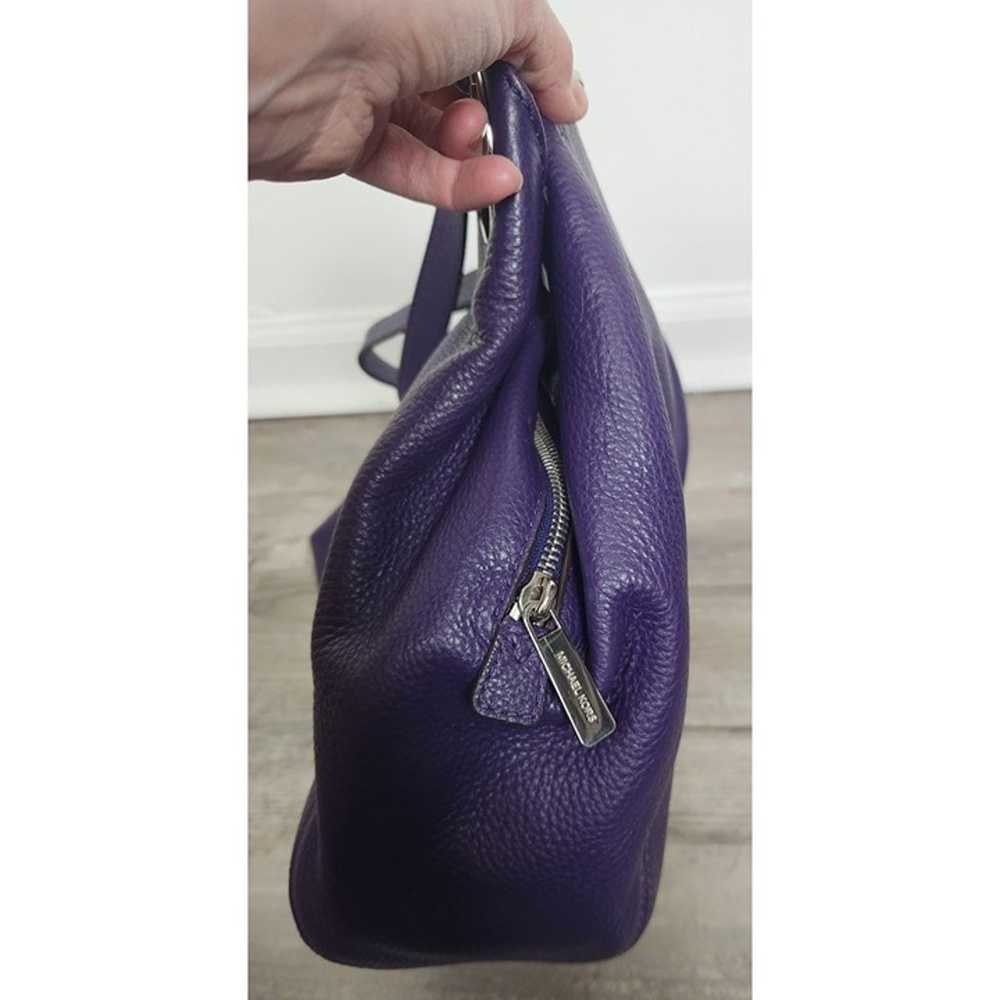 Michael Kors Fulton Purple Pebbled Leather Should… - image 9