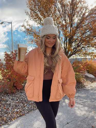 Lane 201 Peach Snowed In Oversized Bomber