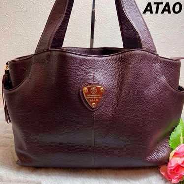 ATAO Atao Funky Tote Bag Handbag Leather Burgundy