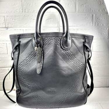 COACH Tote Bag Leather Embossed Black /EK Women's - image 1