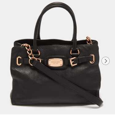 MICHAEL Michael Kors Black Leather East West Hamil