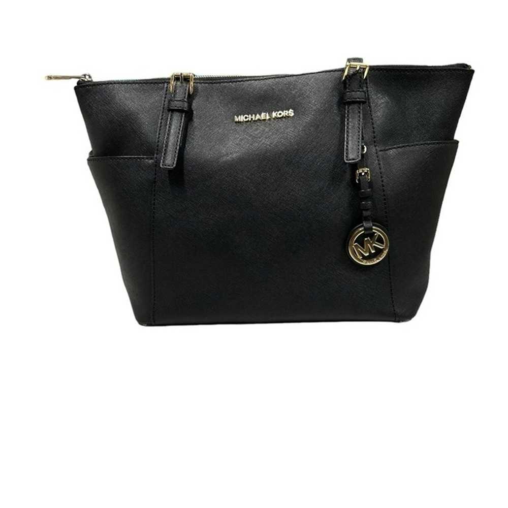 Micheal Kors Charlotte Jet Set Large Black Tote G… - image 2