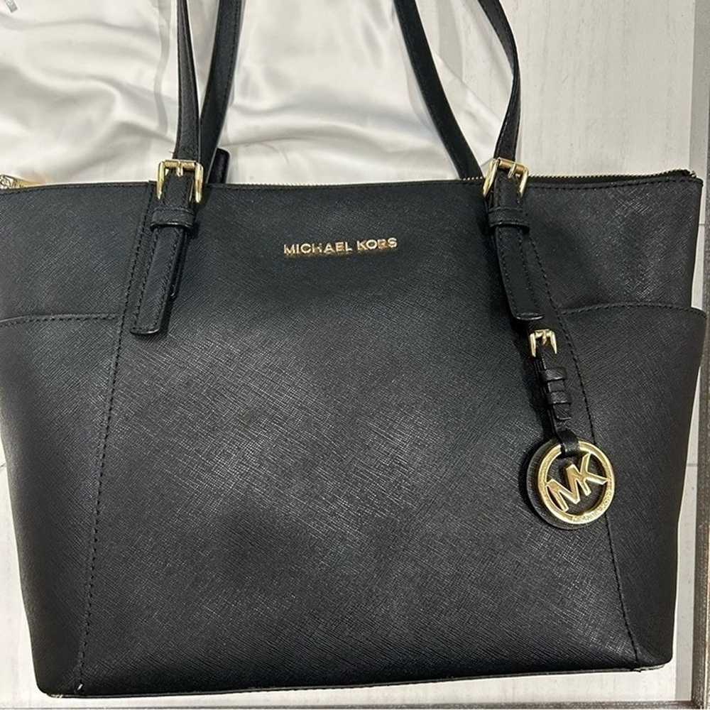 Micheal Kors Charlotte Jet Set Large Black Tote G… - image 3