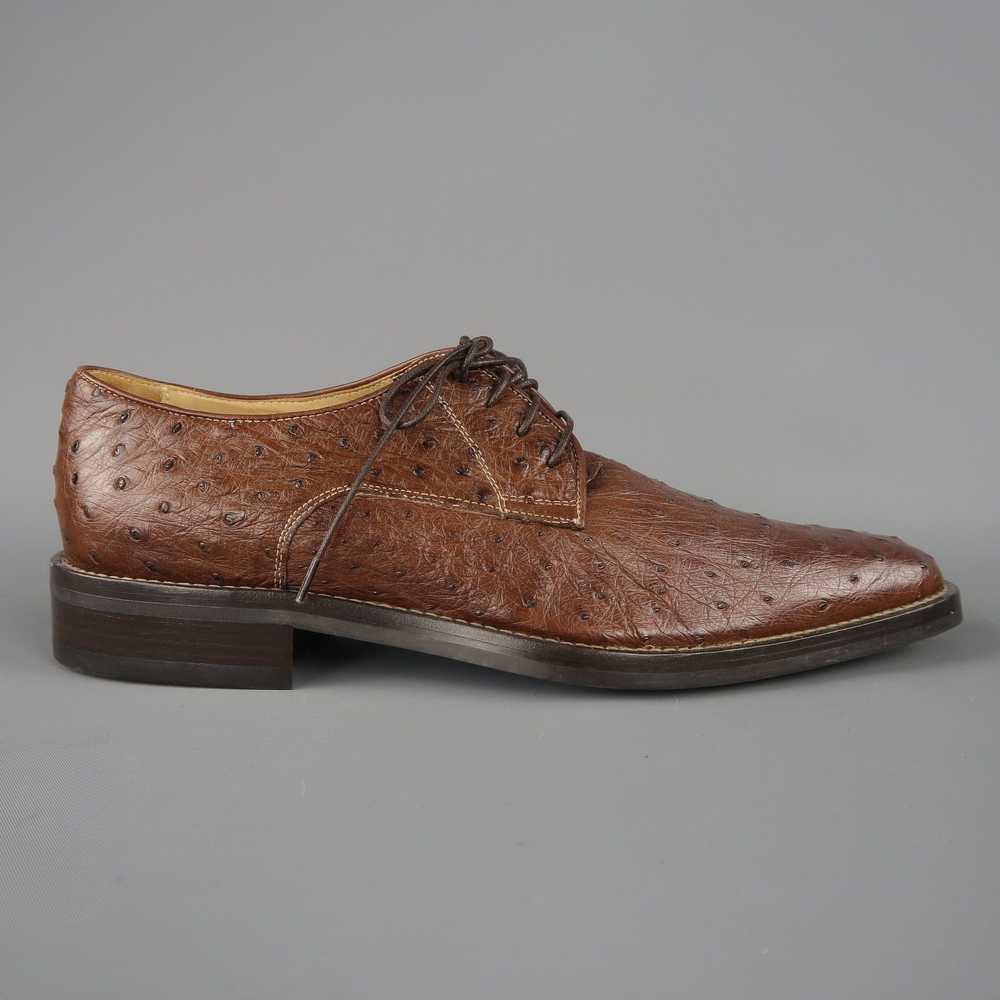 Cole Haan Light Brown Ostrich Textured Lace Up Dr… - image 1