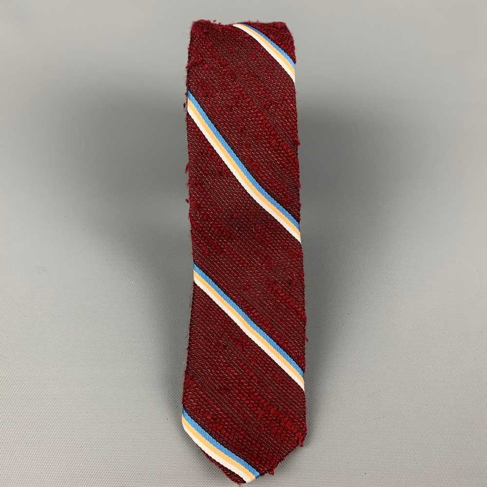 Designer VISIONS Burgundy Diagonal Stripe Polyest… - image 2