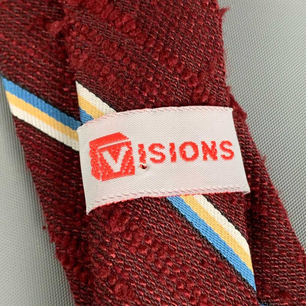 Designer VISIONS Burgundy Diagonal Stripe Polyest… - image 4