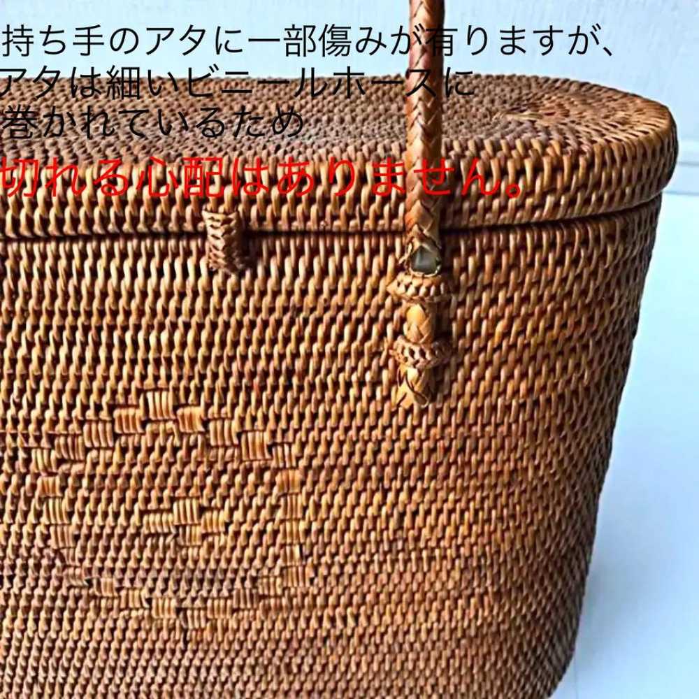 【Very Popular】Handwoven basket bag with lid made … - image 7