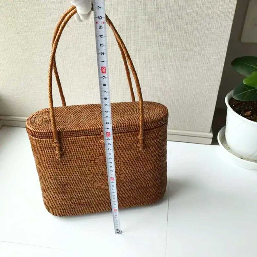 【Very Popular】Handwoven basket bag with lid made … - image 8