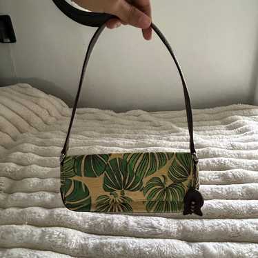 Vintage Liz Claiborne Palm Tree Clutch Shoulder Ba