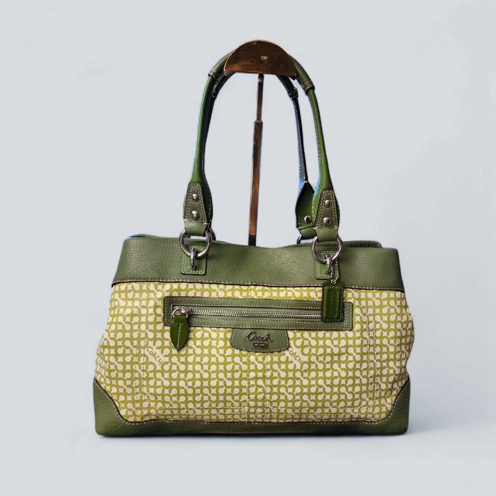 Coach Penelope Green Pebbled Leather Top Handle S… - image 10