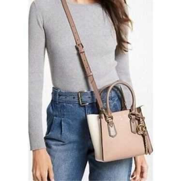 NWT MICHAEL KORS Kris Small Pebble Leather Satchel Handbag hotsell Fawn $298