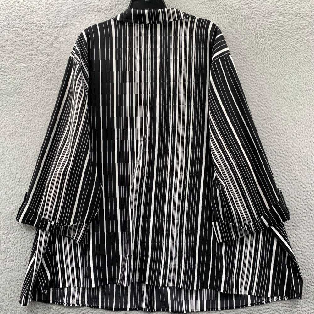 Vintage Womens 4X Striped Black Button Up Blouse … - image 2