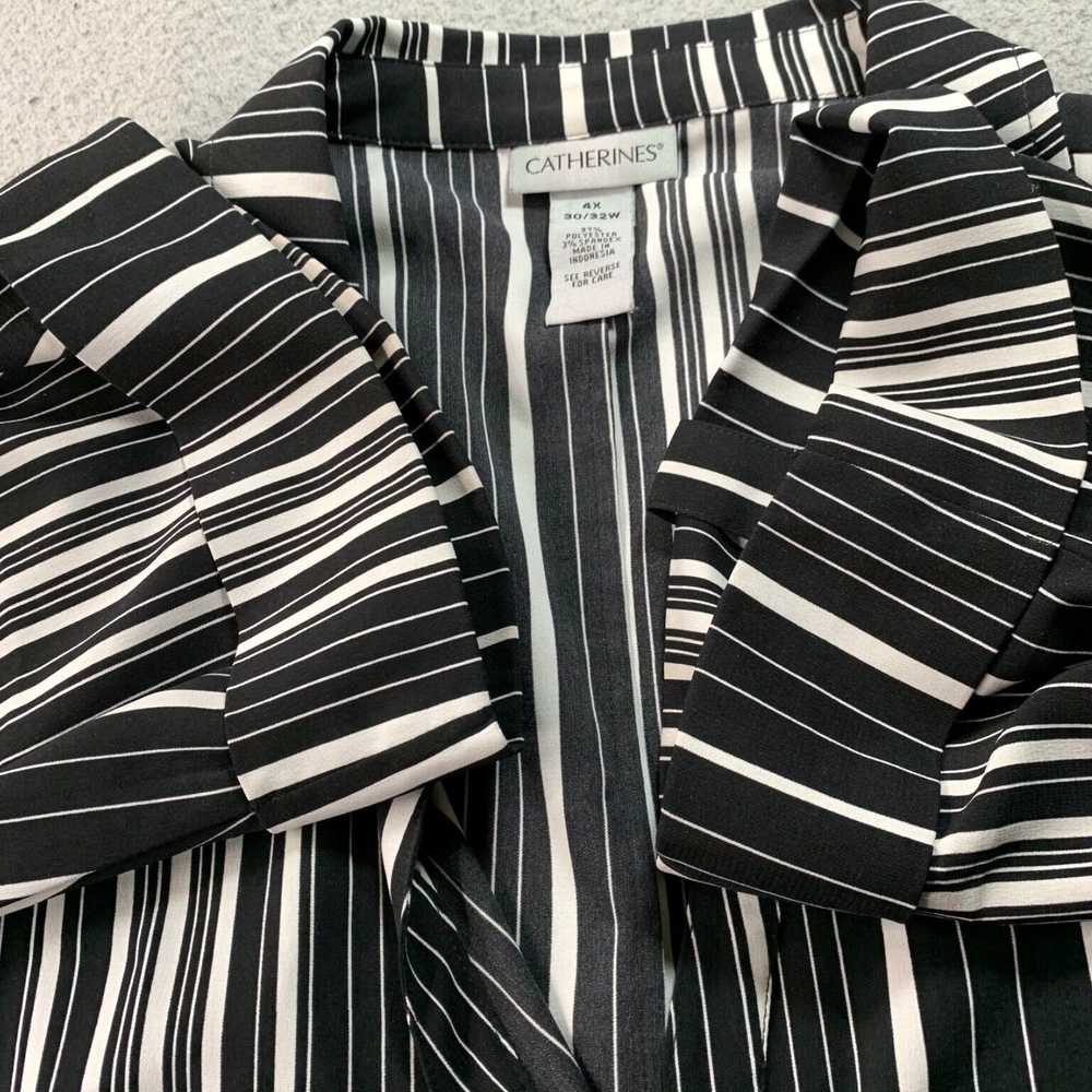 Vintage Womens 4X Striped Black Button Up Blouse … - image 7