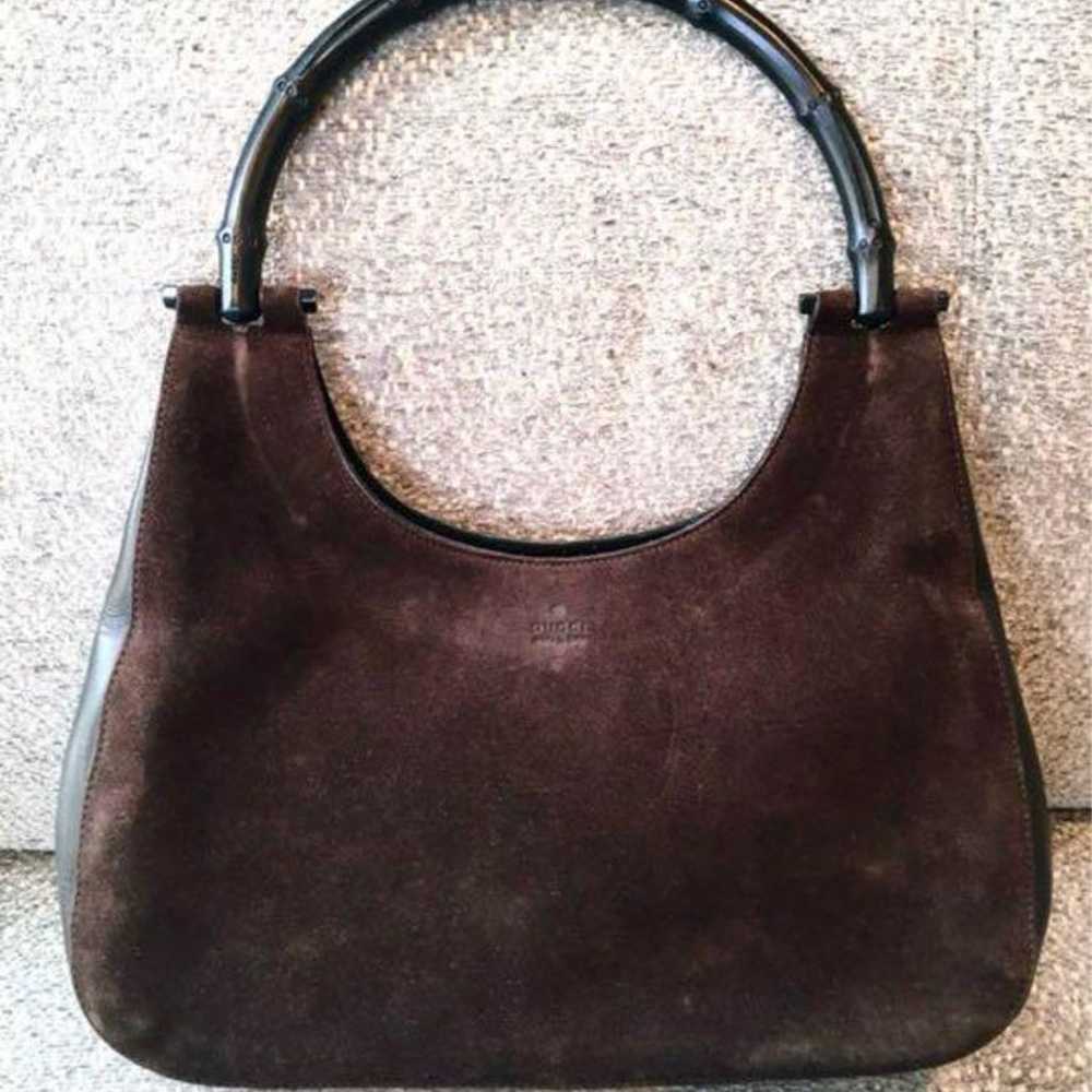 【Excellent condition! GUCCI】Bamboo Suede Handbag - image 1