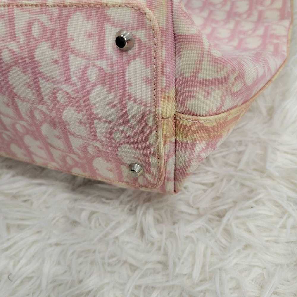 Dior Pink All-Over Pattern Handbag Tote Shoulder … - image 8