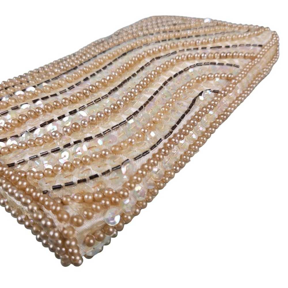 Silvercraft beaded sequined shiny vintage clutch … - image 3