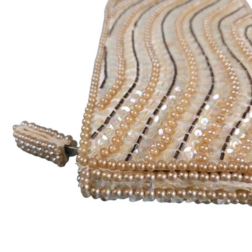 Silvercraft beaded sequined shiny vintage clutch … - image 4