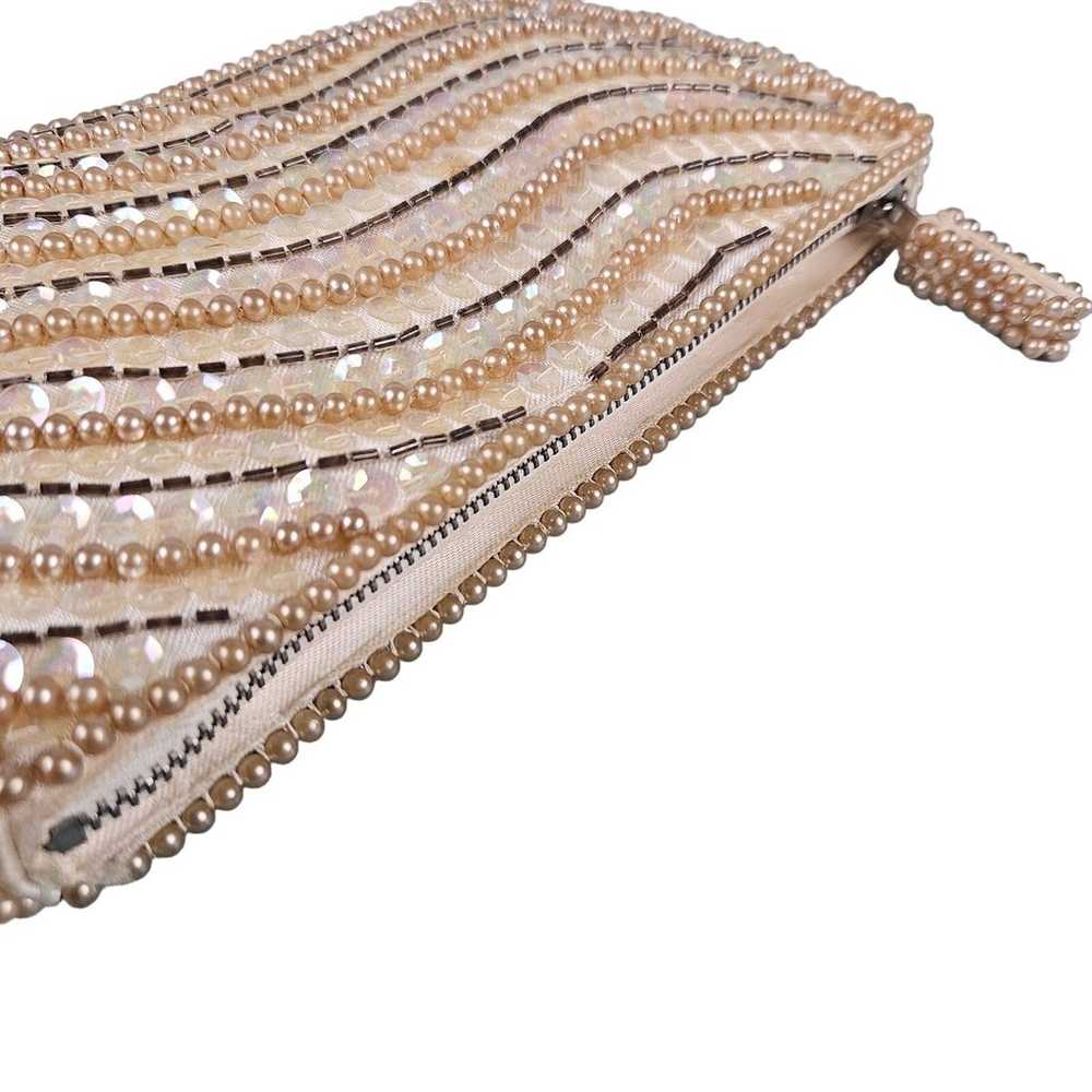 Silvercraft beaded sequined shiny vintage clutch … - image 5