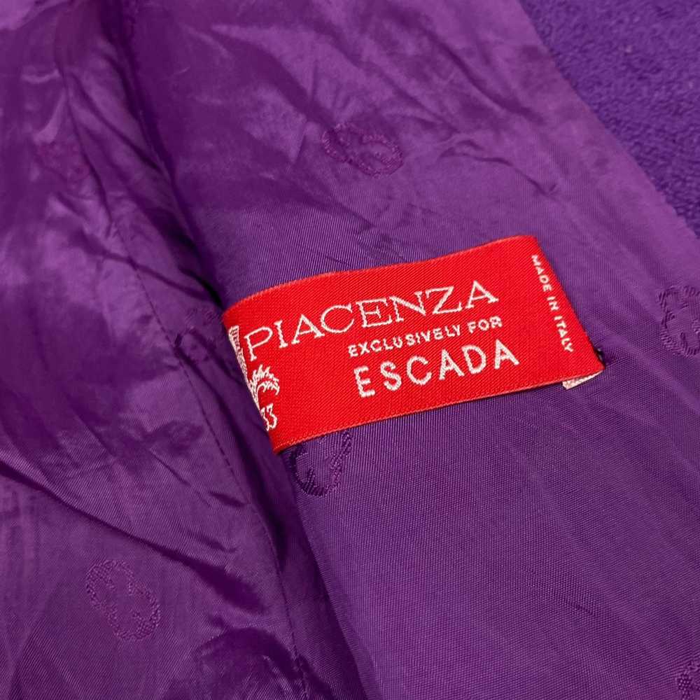 Escada Vintage Escada Wool Coat Jacket Purple Siz… - image 10