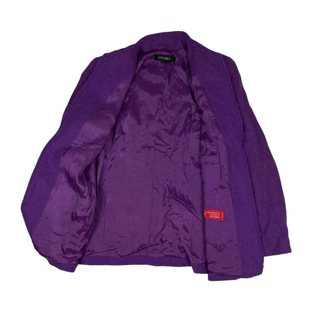 Escada Vintage Escada Wool Coat Jacket Purple Siz… - image 4